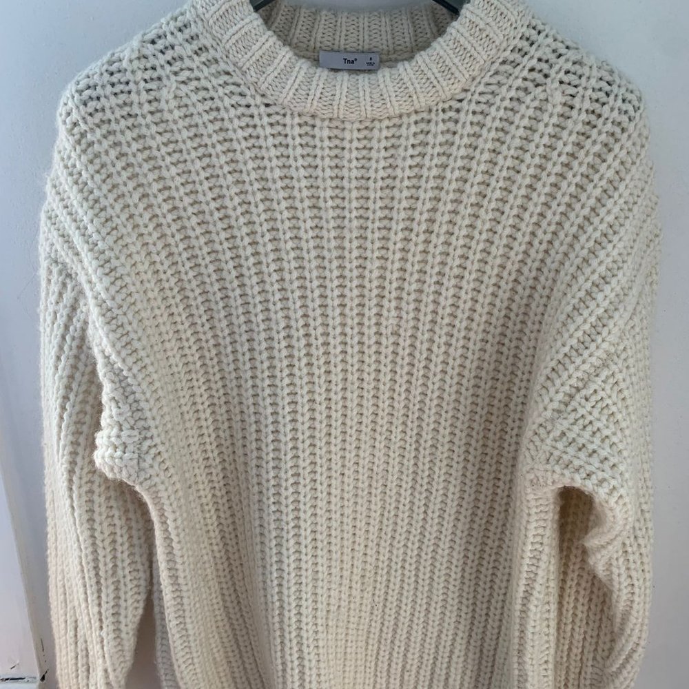 Tna Aritzia white long sweater